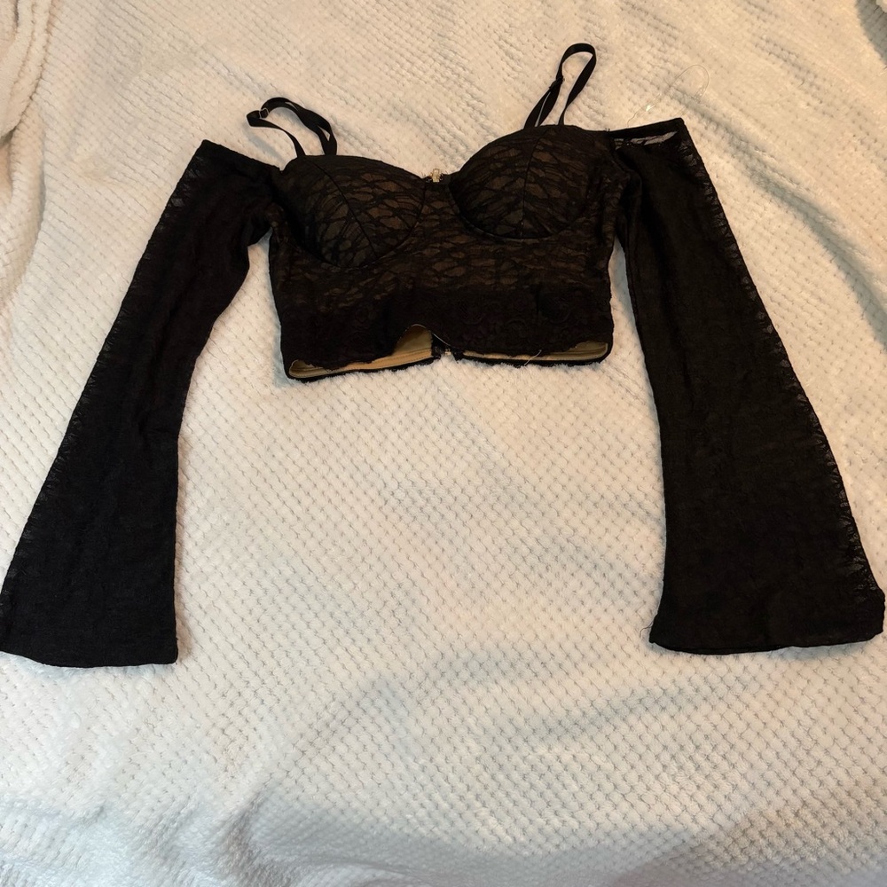 Windsor Black Lace Crop Top